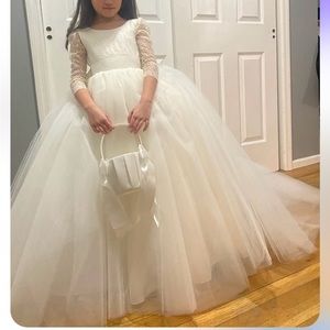 Custom Flower Girl Gown in Ivory***